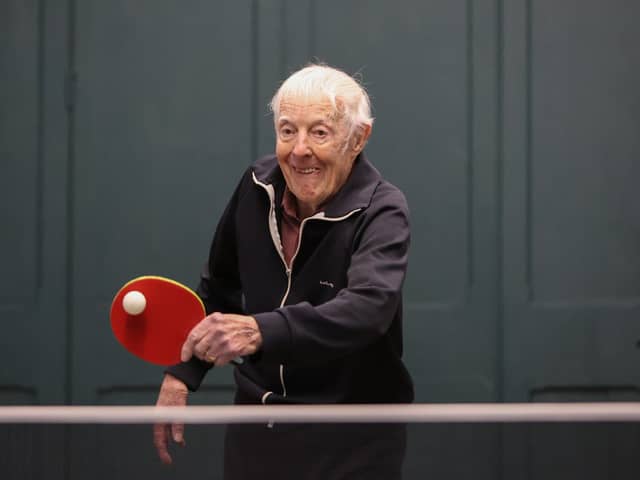 92-year-old table tennis player Ivan Pedley.