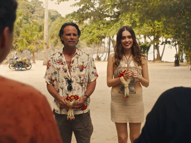 Walton Goggins and Aimee Lou Wood in The White Lotus season three