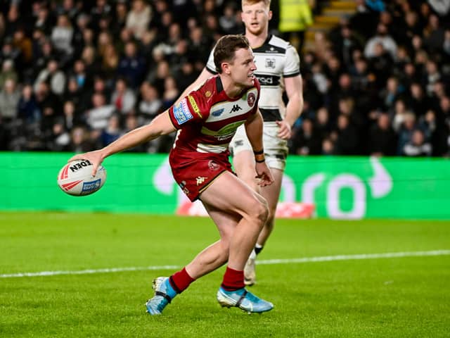 Wigan Warriors' Jai Field in action at Hull FC 