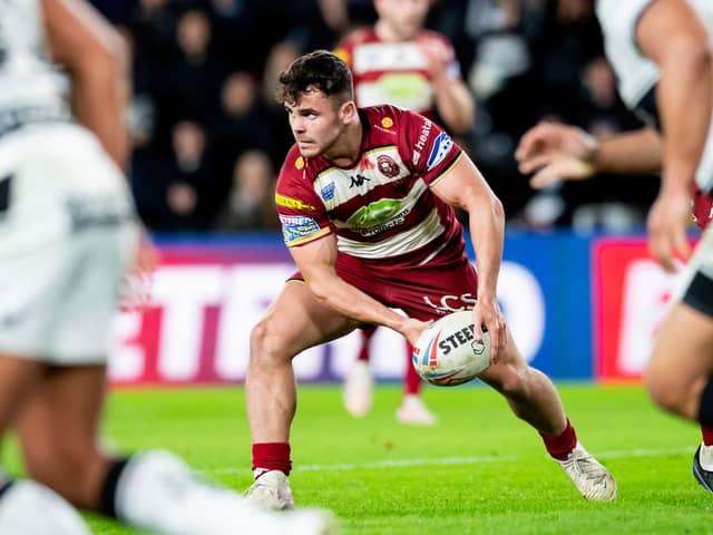 Tom Forber in action for Wigan Warriors