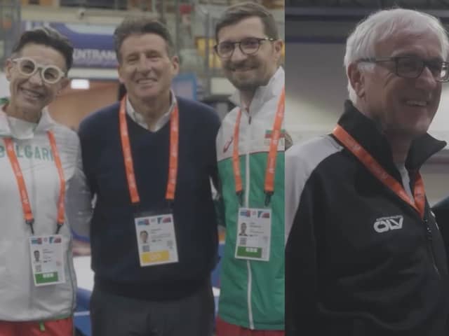 Sebastian Coe catches up with athletes and coaches as he campaigns to become IOC president.