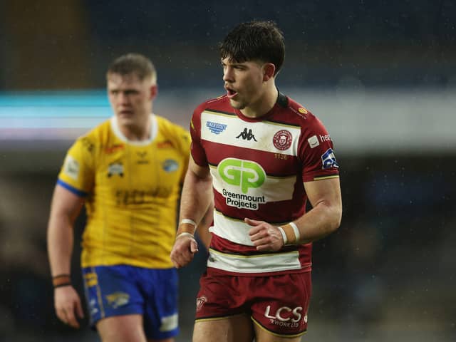 Jacob Douglas in action for Wigan Warriors