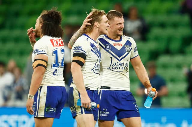 Ryan Sutton (right) in action for Canterbury Bulldogs in 2023