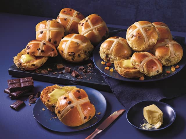 Aldi's new range of hot cross buns