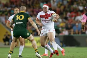 Chris Hill of England in action against Australia in the 2017 Rugby League World Cup final