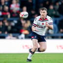Wigan Warriors star Harry Smith in action for England