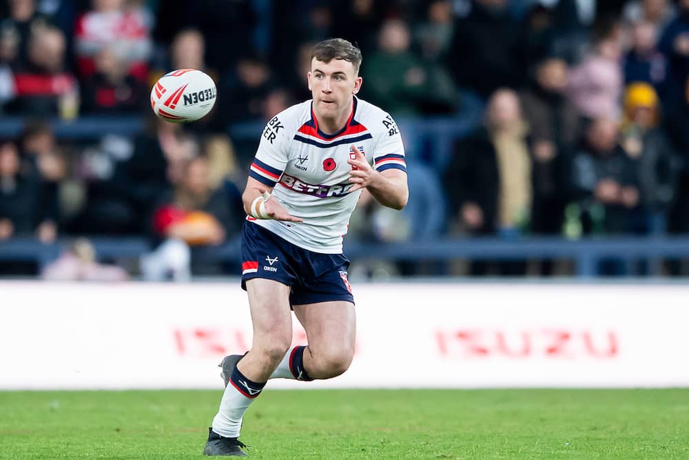 Wigan Warriors star Harry Smith in action for England