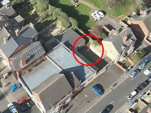 Man tries to flee drugs factory.