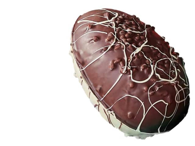Sculpted by Hotel Chocolat, the £90 egg is is the size of an ostrich egg