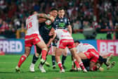 Patrick Mago in action for Wigan Warriors against Hull KR