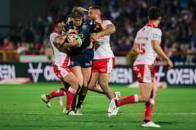 Wigan Warriors forward Sam Walters in action against Hull KR