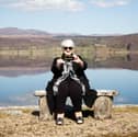Patricia Moule,  Omaze Winner outside her new £4m home in Scotland.