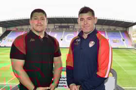 Wigan Warriors coach Matt Peet (left) and St Helens counterpart Paul Wellens (right) at the Brick Community Stadium