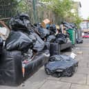Rubbish piled up on Colville Road , Balsall Heath, Birmingham.