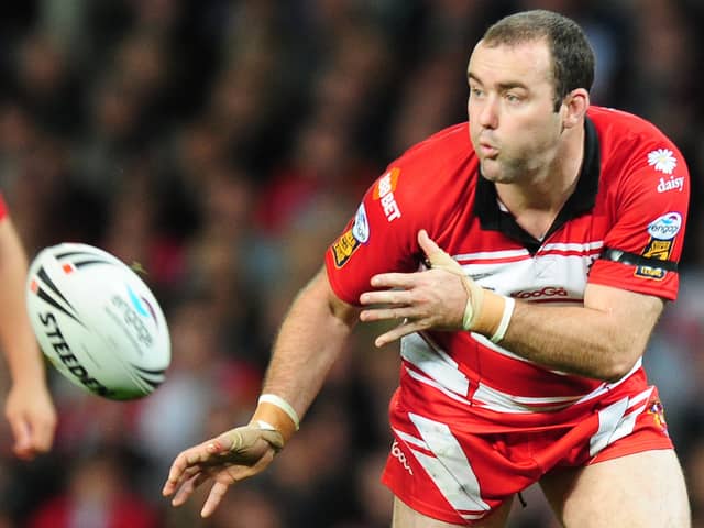Mark Riddell in action for Wigan Warriors in the 2010 Super League Grand Final