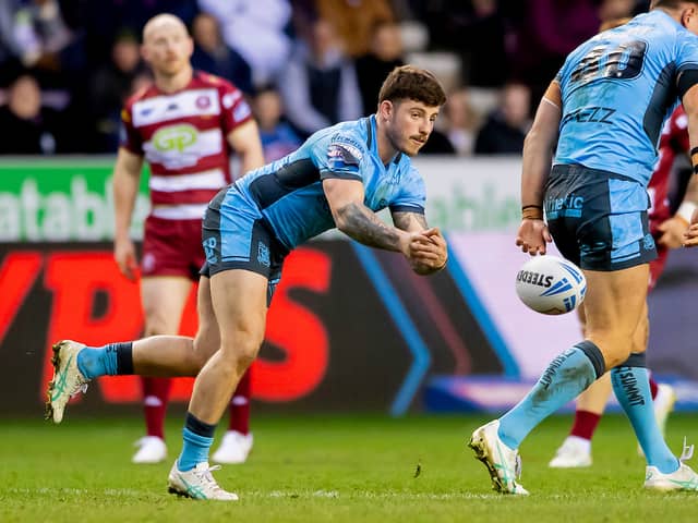 Amir Bourouh in action for Hull FC against Wigan Warriors