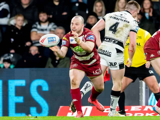 Liam Marshall in action for Wigan Warriors against Hull FC
