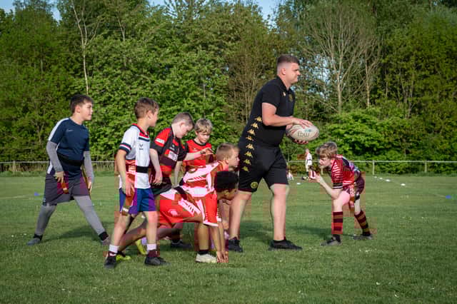 Leyland Warriors enjoy a visit from the Wigan Warriors Community Foundation