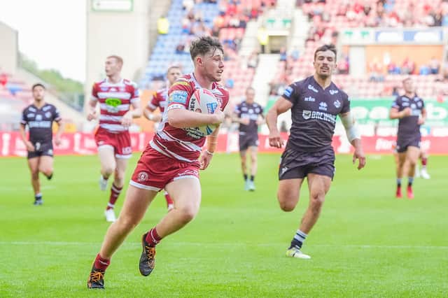 Jack Farrimond in action for Wigan Warriors against London Broncos in 2024