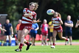 Megan Williams in action for Wigan Warriors Women