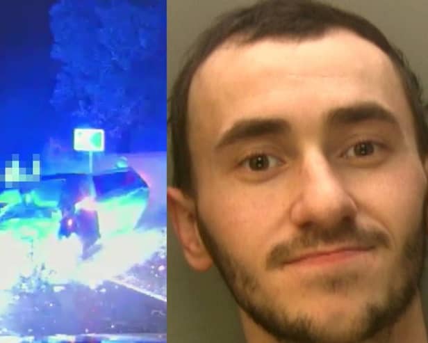 Brandon Lee crashed into a phone box - during a 100mph police chase - causing woman life-changing injuries.