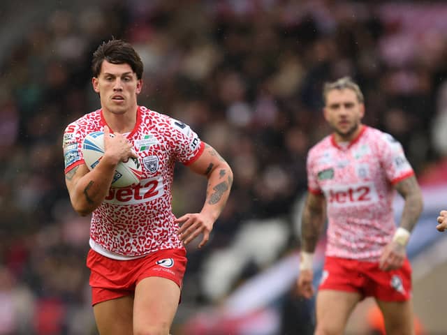 Owen Trout in action for Leigh Leopards