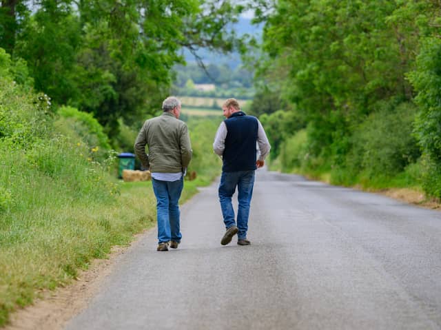 Jeremy Clarkson and Kaleb in Clarkson's Farm series 4