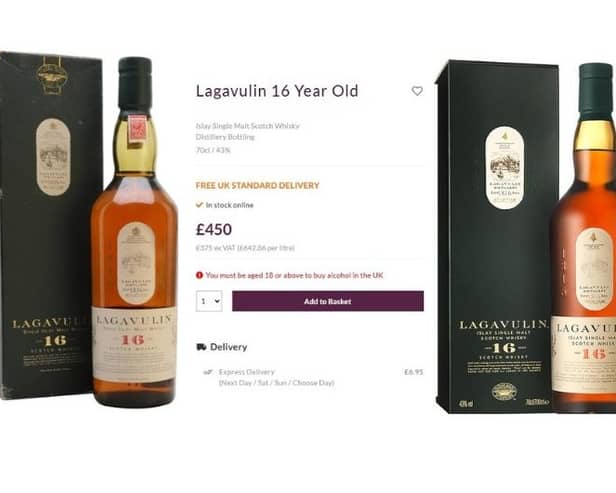 Two identical 16-year-old Lagavulin bottles, two different prices - so what is the twist? 