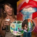 Omani Hamer has transformed her rented home into a colourful living space by painting vibrant murals on her garden fence and her fridge.
