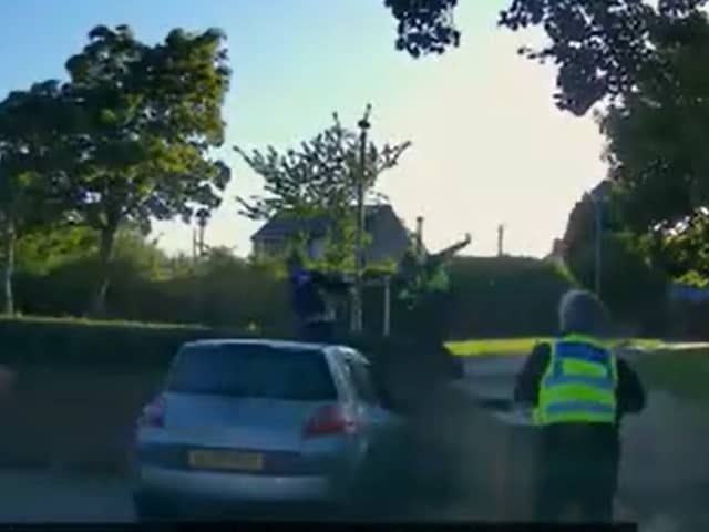 The moment Morgan Swindells is caught by police