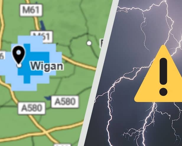 A Met Office thunderstorm warning has been issued for Wigan.