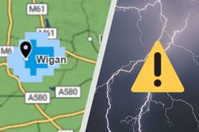 A Met Office thunderstorm warning has been issued for Wigan.