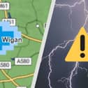 A Met Office thunderstorm warning has been issued for Wigan.