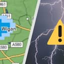 A Met Office thunderstorm warning has been issued for Wigan.
