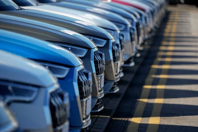 New and secondhand cars for sale on a dealership forecourt in Ellesmere Port in 2023 (Photo: Christopher Furlong/Getty Images)