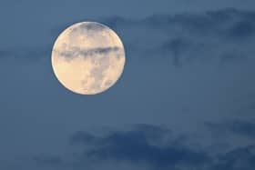 A sturgeon super moon sets in Las Vegas, Nevada, in 2023