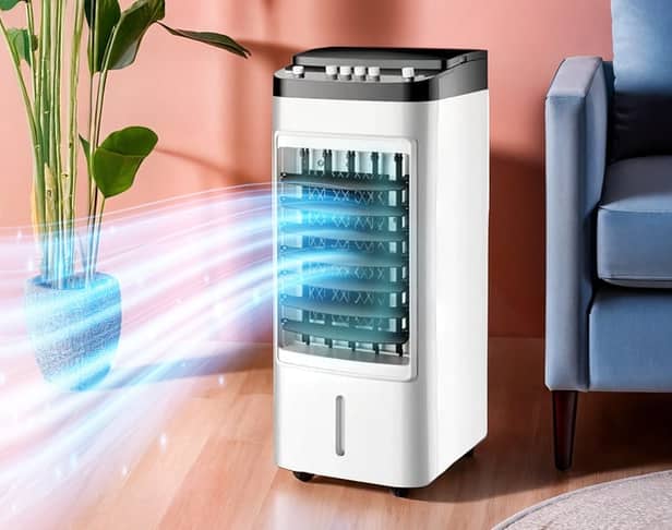 Evaporative coolers work by drawing air over cool water, making the air it expels much more refreshing