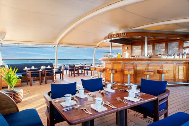 Many cocktails were enjoyed at 'Top of the Yacht Bar'