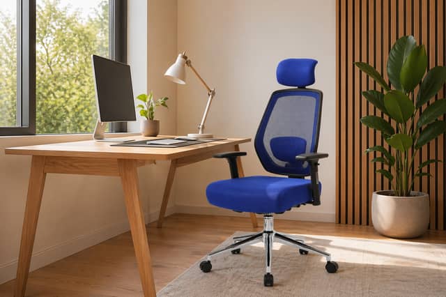 The Ergo-Task office chair combines ergonomic support with a highly adjustable design