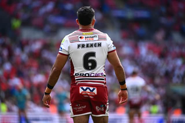 Bevan French in action for Wigan Warriors in the Challenge Cup final at Wembley