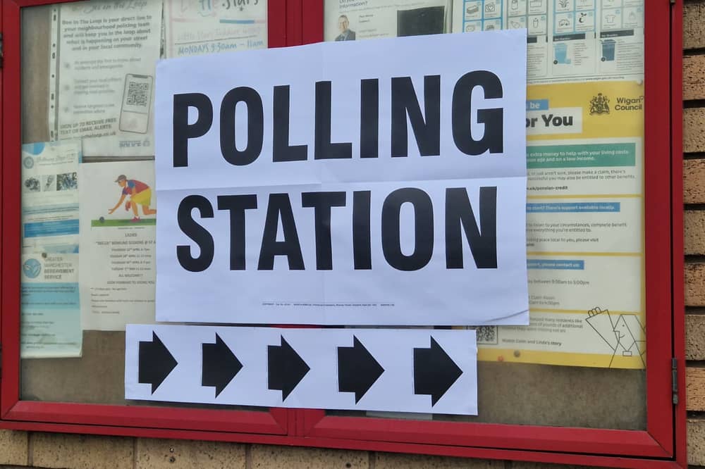 One of 33 polling stations now open for voting around the Makerfield constituency