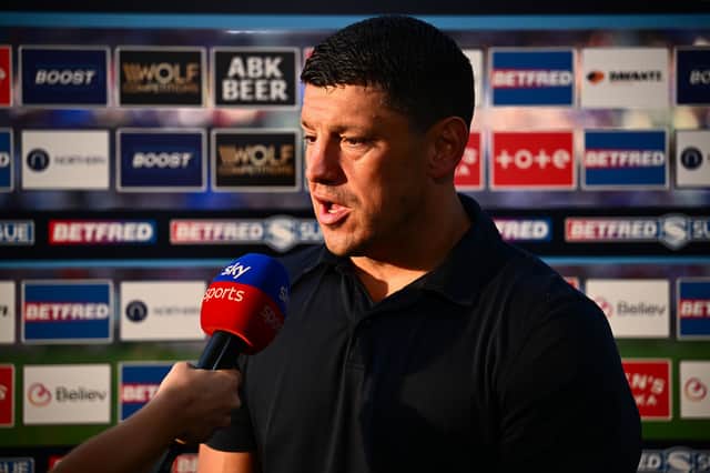 Wigan Warriors coach Matt Peet speaking to Sky Sports