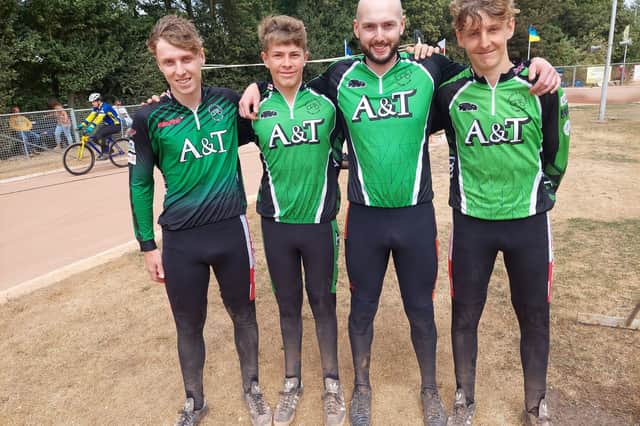 The victorious A&T team taken at Hull. From the left, John White, Oscar Belt, Ed Morton, Frank White. Photo courtesy of Mike Hack.