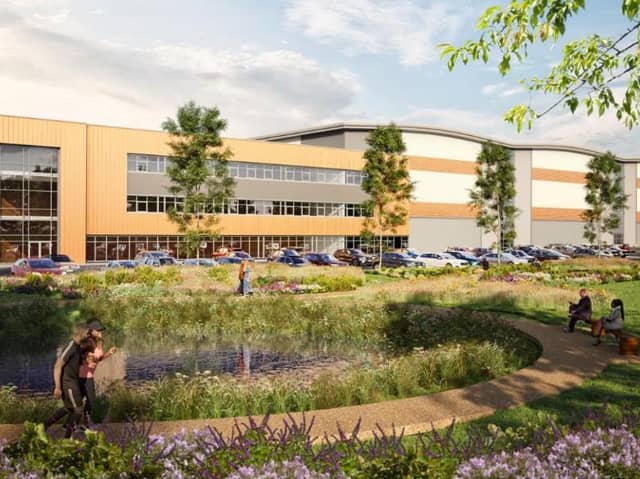 CGI of how the huge development would look from the East Lancashire Road