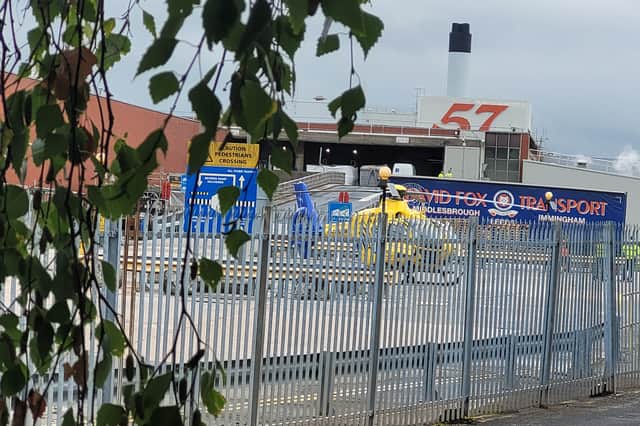A North West air ambulance after it landed at the Heinz factory in Kitt Green