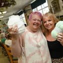 Angela and Sandra, two of the founders of The Crochet Club