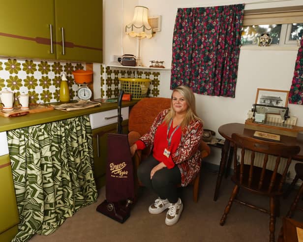 Sam Broxton from Thrive CIC Hindley, at the Relaunch of the Reminiscence Room at Hindley Library and Community Centre. 
