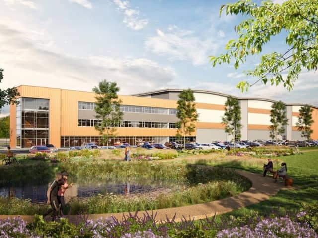 CGI of the proposed Haydock Point scheme, viewed from the A580