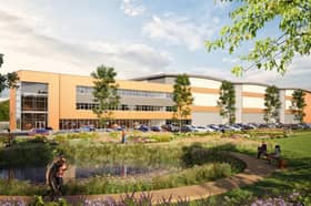 CGI of the proposed Haydock Point scheme, viewed from the A580