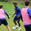 Christian Saydee in training with Wigan Athletic